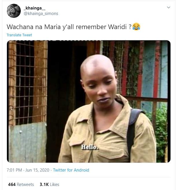 Khainga khainga_simons wachana na maria y'all remember waridi ? translate tweet