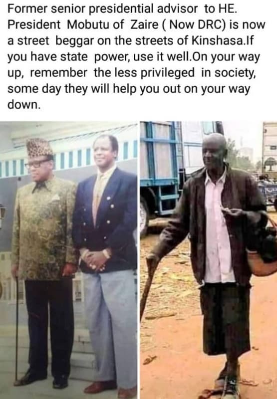 Former senior presidential advisor to he president mobutu of zaire now drc is no