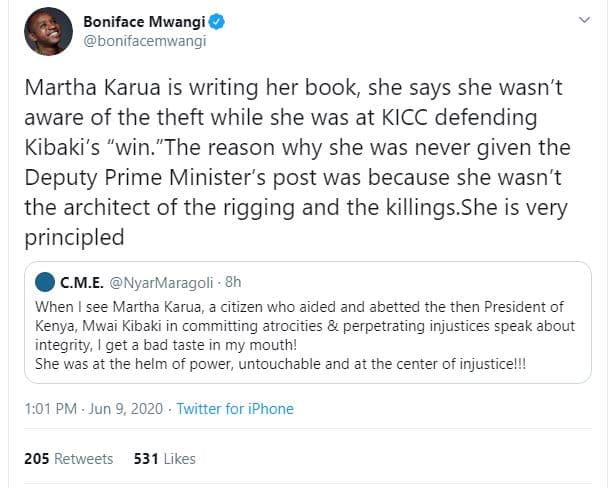 Boniface mwangi bonifacemwangi martha karua is writing her book she says she was