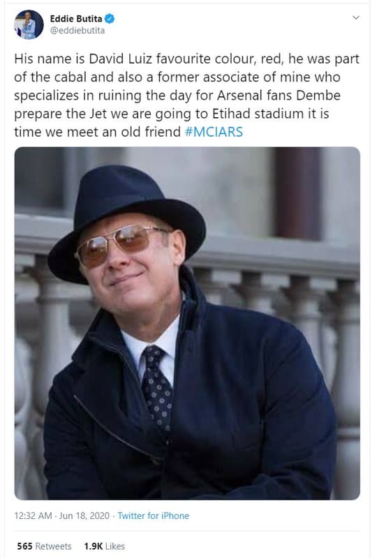 Eddie butita eddiebutita his name is david luiz favourite colour, red, he was pa