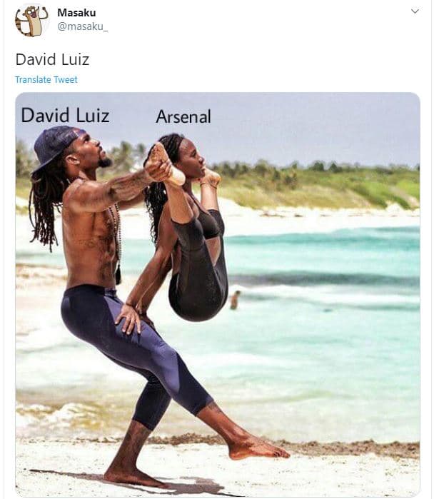Masaku masaku _ david luiz translate tweet david luiz arsenal