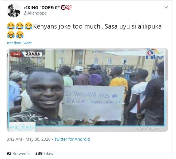 'king'dope. allandope kenyans joke too much._sasa uyu si alilipuka translate twe