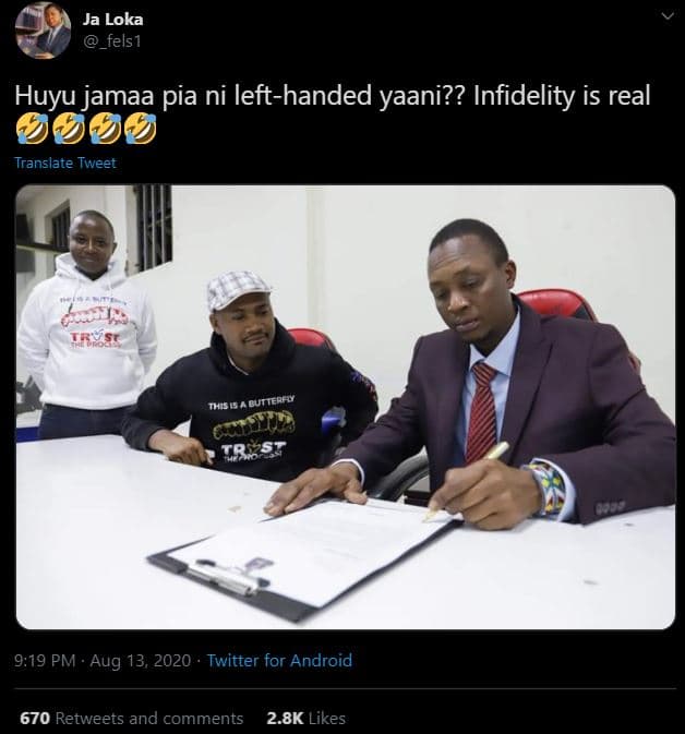 Ja loka _tels1 huyu jamaa pia ni lefthanded yaani?? infidelity is real translate