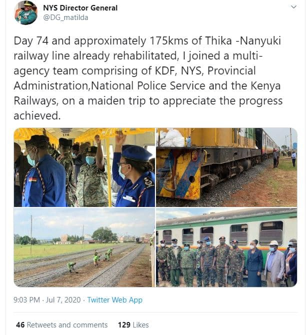 Nys director general dg_matilda day 74 and approximately 175kms of thika nanyuki