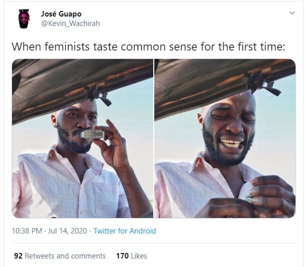 José guapo kevin_wachirah when feminists taste common sense for the first time 1