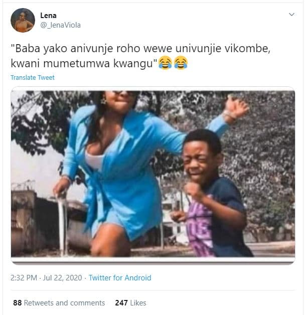 Lena _lenaviola baba yako anivunje roho wewe univunjie vikombe kwani mumetumwa k