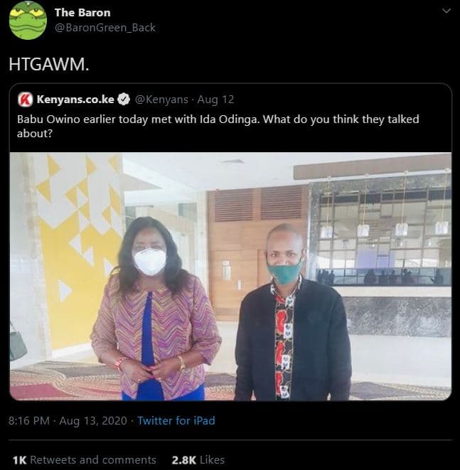 The baron barongreen_back htgawm. kenyans.co.ke kenyans aug 12 babu owino earlie