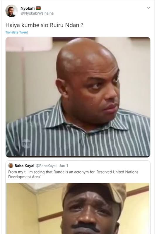 Nyokafi nyokabiwainaina haiya kumbe sio ruiru ndani? translate tweet baba kayai