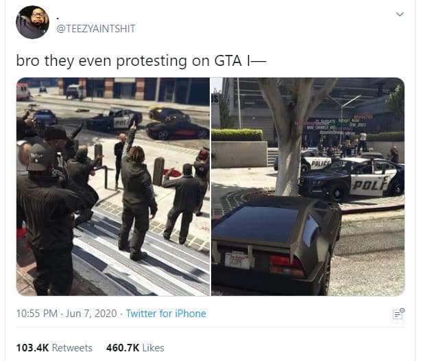 Teezyaintshit bro they even protesting on gta pol 10.55 pm jun 7, twitter for ip