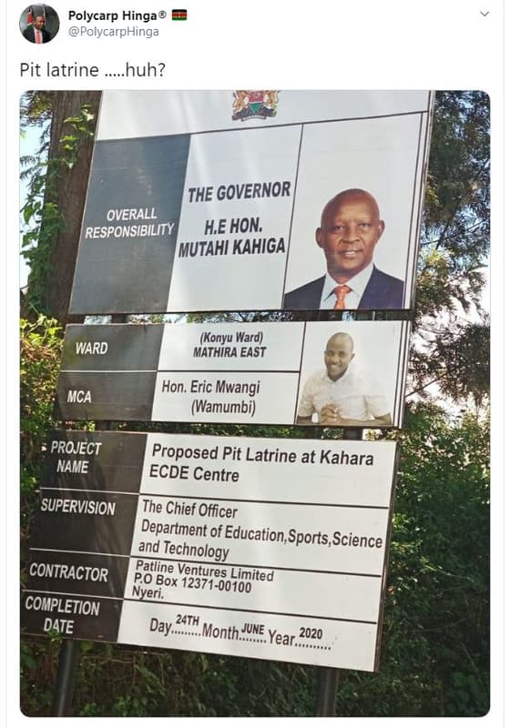 Polycarp hinga polycarphinga pit latrine huh? the governor overall responsibilit