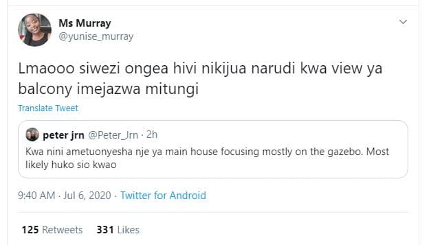 Ms murray yunise_murray lmaooo siwezi ongea hivi nikijua narudi kwa view ya balc