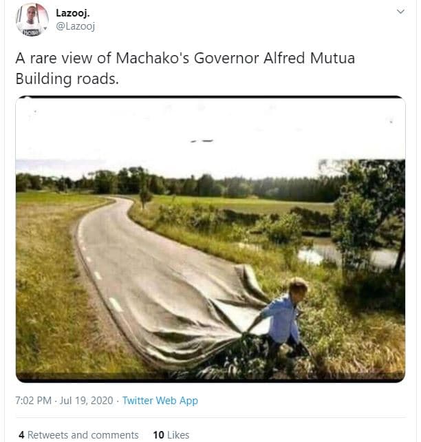 Lazooj. lazooj a rare view of machako's governor alfred mutua building roads. 7,