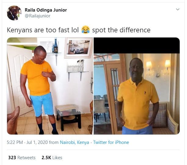Raila odinga junior railajunior kenyans are too fast lol spot the difference 5.2