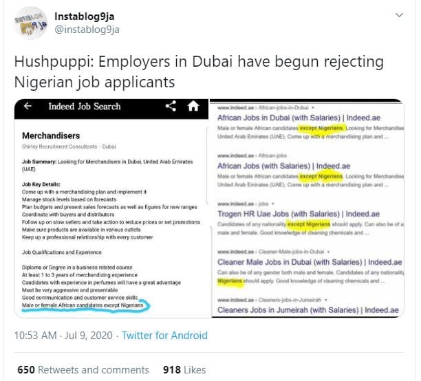 Instablog9ja instablog9ja hushpuppi employers in dubai have begun rejecting nige