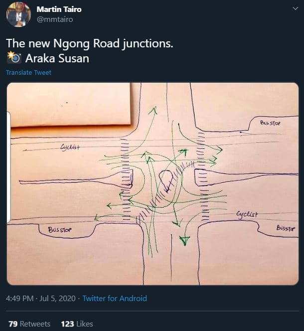 Martin tairo mmtairo the new ngong road junctions. araka susan translate tweet b