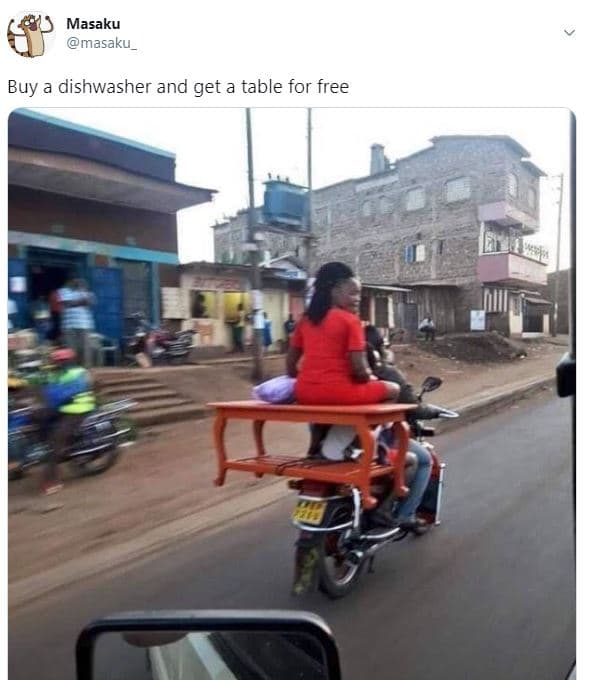 Masaku masaku_ buy a dishwasher and get a table for free