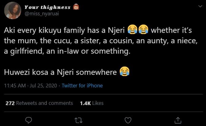 Your thighness miss_nyaruai aki every kikuyu family has a njeri whether it's the