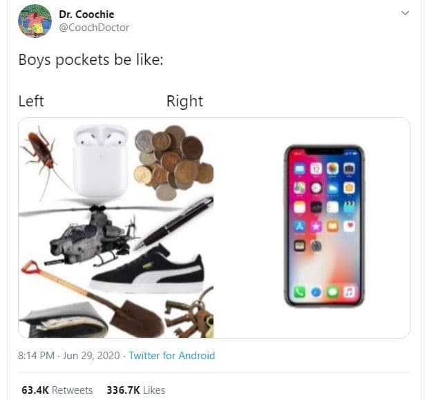 Dr. coochie coochdoctor boys pockets be like left right 8,14 pm jun twitter for