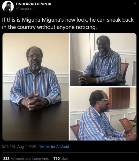 Underrated ninja iamjosen_ if this is miguna miguna's new look he can sneak back