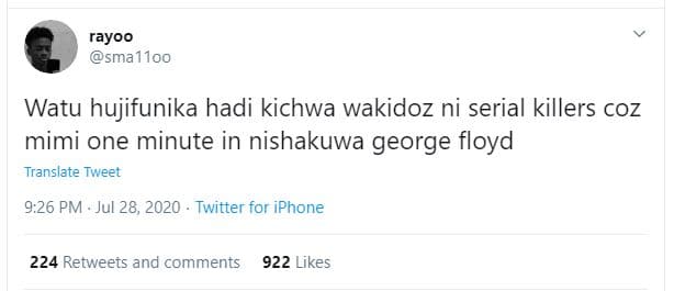 Rayoo sma1100 watu hujifunika hadi kichwa wakidoz ni serial killers coz mimi one