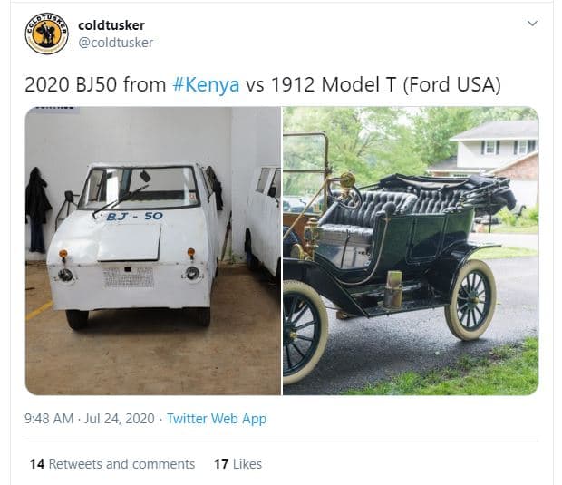 Coldtusker coldtusker bj50 from kenya vs model t ford usa bj 50 9,48 am . jul 24
