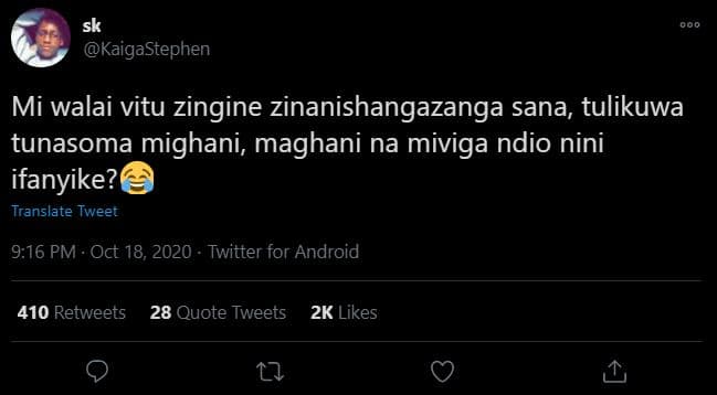 Sk kaigastephen mi walai vitu zingine zinanishangazanga sana, tulikuwa tunasoma