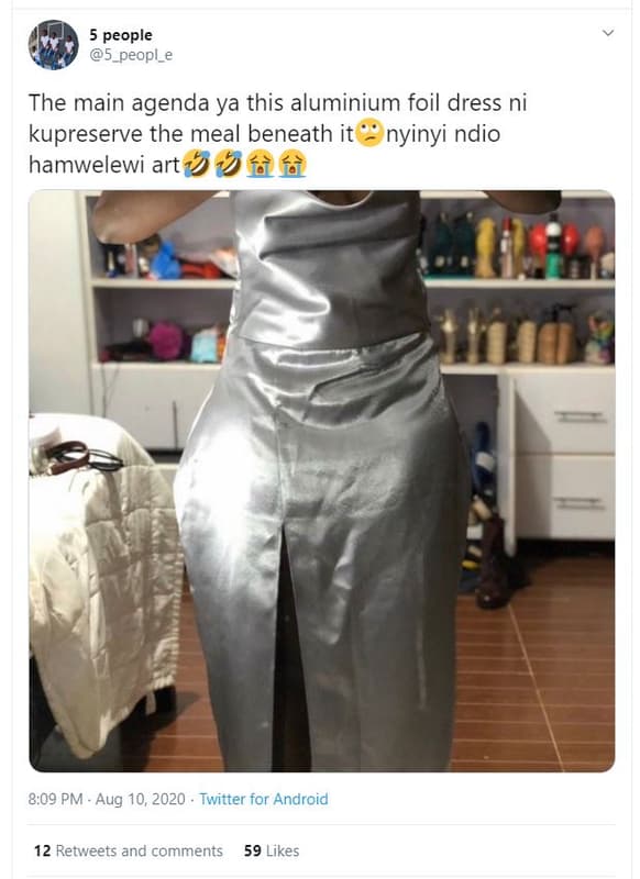 5 people 5_peopl the main agenda ya this aluminium foil dress ni kupreserve the