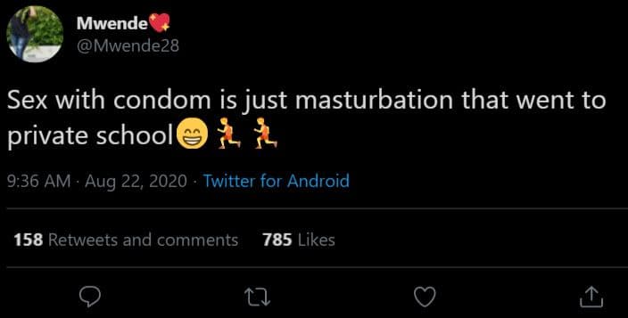 Mwende mwende28 sex with condom is just masturbation that went to private school