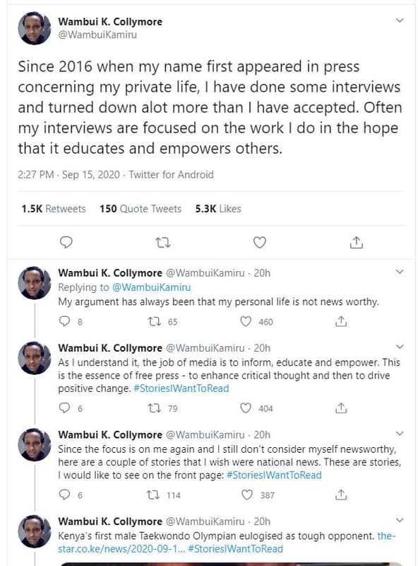 Wambui k. collymore wambuikamiru since when my name first appeared in press conc