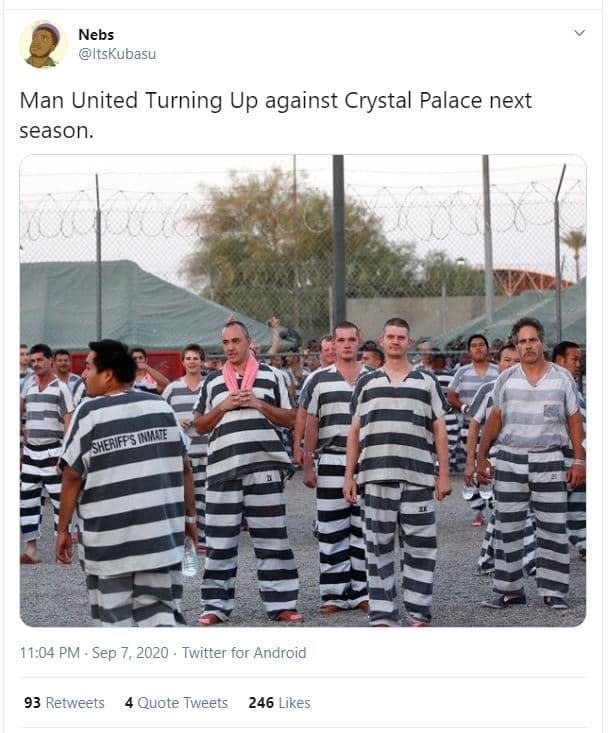 Nebs itskubasu man united turning up against crystal palace next season. heri 11