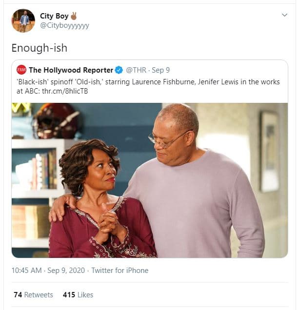 City boy cityboyyyyyy enoughish the hollywood reporter thr sep 9 blackish' spino