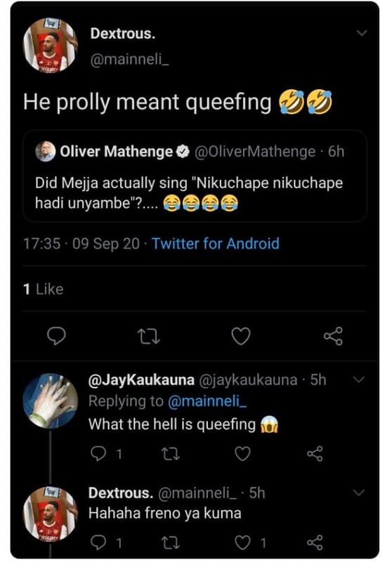 Dextrous. mainneli _ he prolly meant queefing oliver mathenge olivermathenge 6h