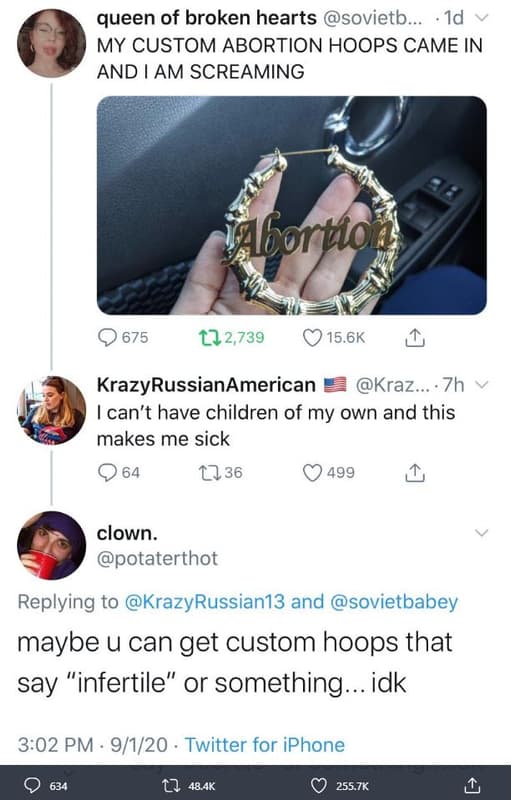 Queen of broken hearts sovietb_ 1d my custom abortion hoops came in and am screa