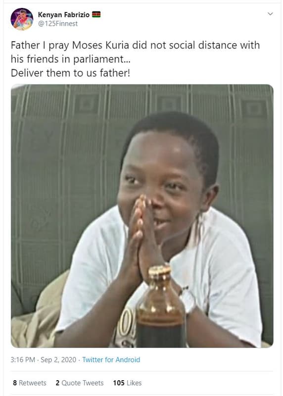 Kenyan fabrizio 125finnest father pray moses kuria did not social distance with