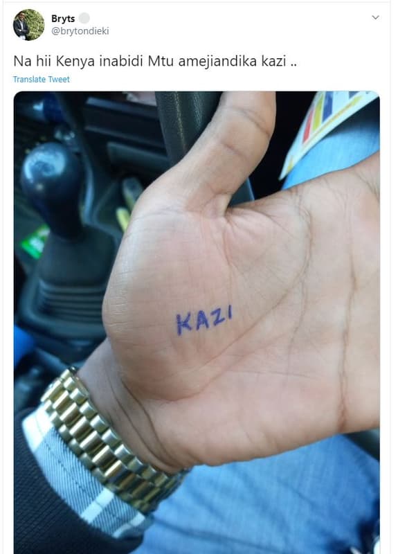 Bryts brytondieki na hii kenya inabidi mtu amejiandika kazi translate tweet kazi