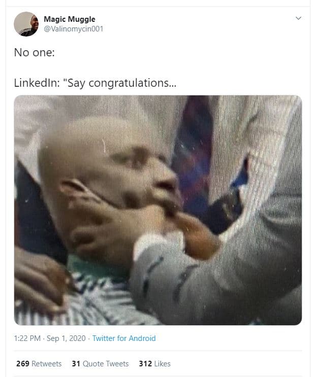Magic muggle valinomycin001 no one linkedln say congratulations 1.22 pm sep twit