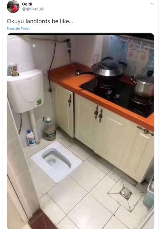Ogidi gidikariuki okuyu landlords be like translate twveet
