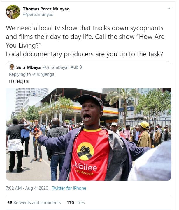 Thomas perez munyao perezmunyao we need a local tv show that tracks down sycopha