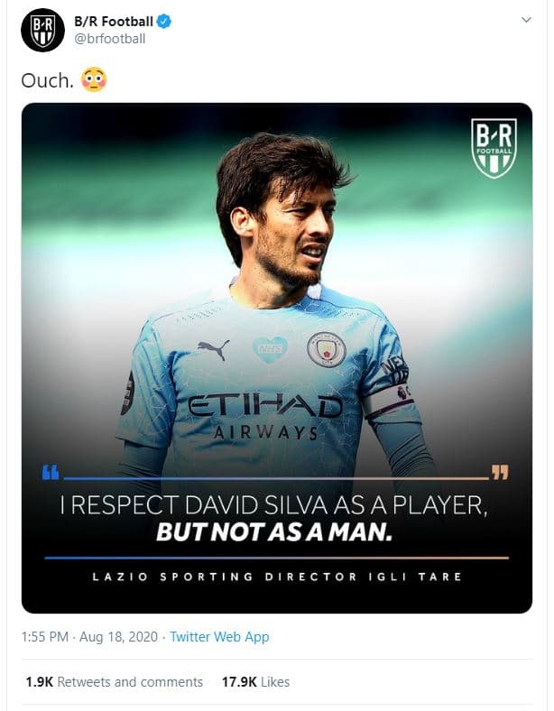 Br football brfootball ouch. bri etihad airways 71 respect david silva as a play