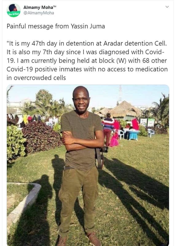 Almamy moha almamymoha painful message from yassin juma it is my 47th day in det