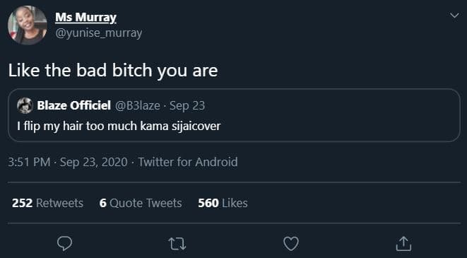 Ms murray yunise_murray like the bad bitch you are blaze officiel b3laze sep 23