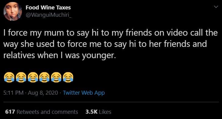 Food wine taxes wanguimuchiri_ force my mum to say hi to my friends on video cal