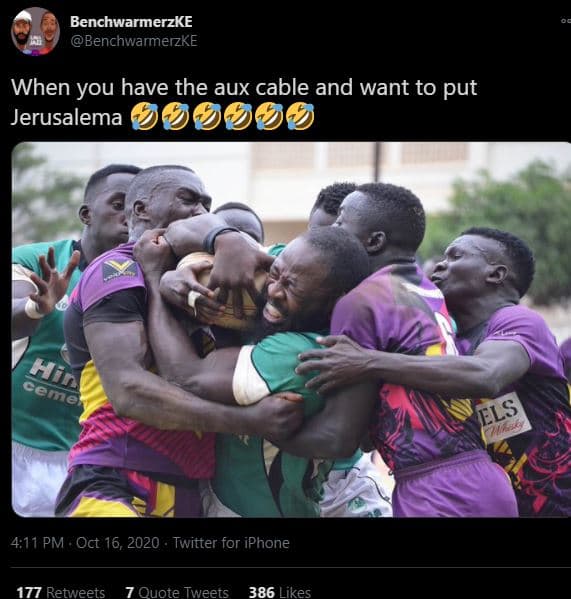 Benchwarmerzke benchwarmerzke when you have the aux cable and want to put jerusa