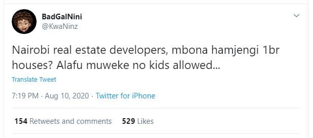 Badgalnini kwaninz nairobi real estate developers, mbona hamjengi 1br houses? al