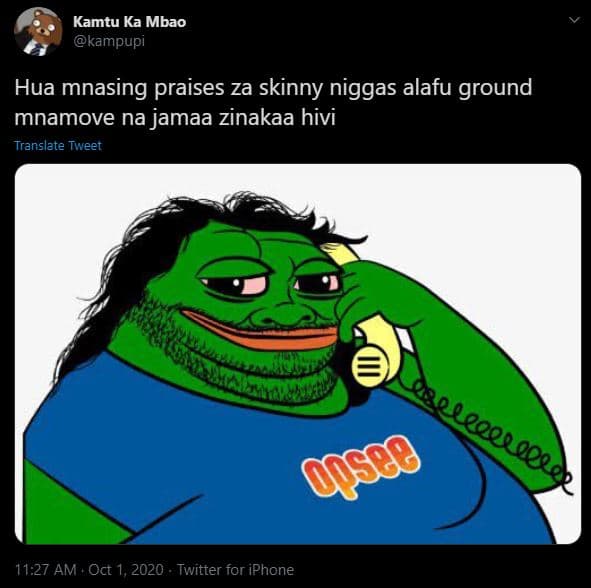 Kamtu ka mbao kampupi hua mnasing praises za skinny niggas alafu ground mnamove