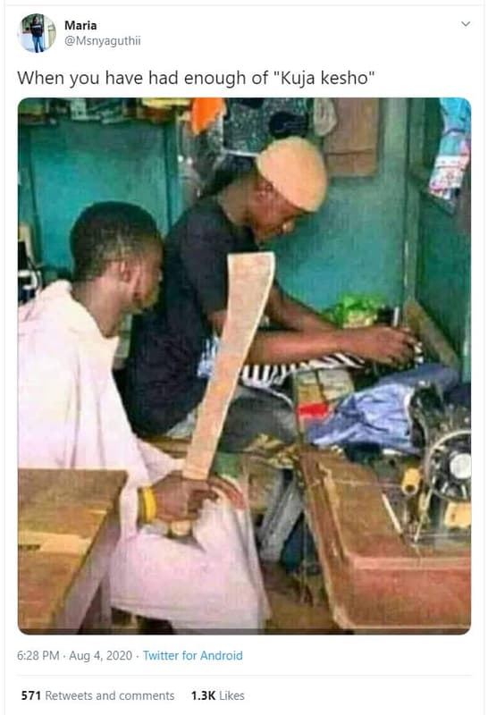 Maria msnyaguthii when you have had enough of kuja kesho 6.28 pm aug 4, twitter