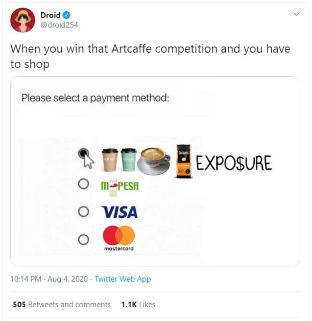 Droid droid 254 when you win that artcaffe competition and you have to shop plea