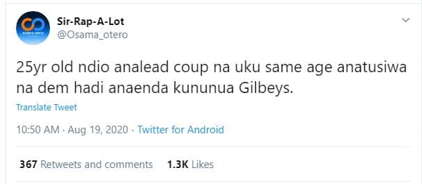 Sirrapalot osama_otero 25yr old ndio analead coup na uku same age anatusiwa na d