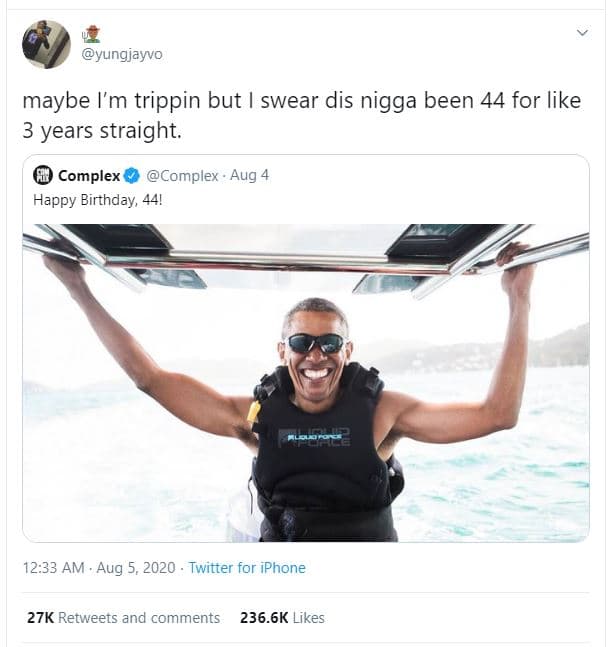 Yungjayvo maybe im trippin but swear dis nigga been 44 for like 3 years straight