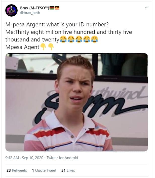 Brax mteso brax_beth mpesa argent what is your id number? methirty eight milion